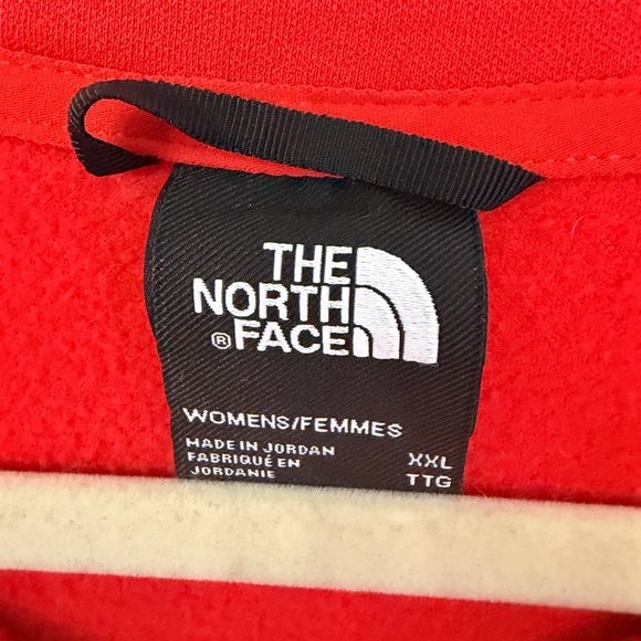 The North Face Womens 2XL Bright Red Logo Crop Crewneck Sweatshirts oversize EUC - Picture 3 of 6